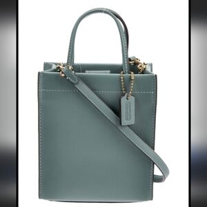 Coach Mini Cashin Tote NWOT crossbody bag purse blue/light blue/sage